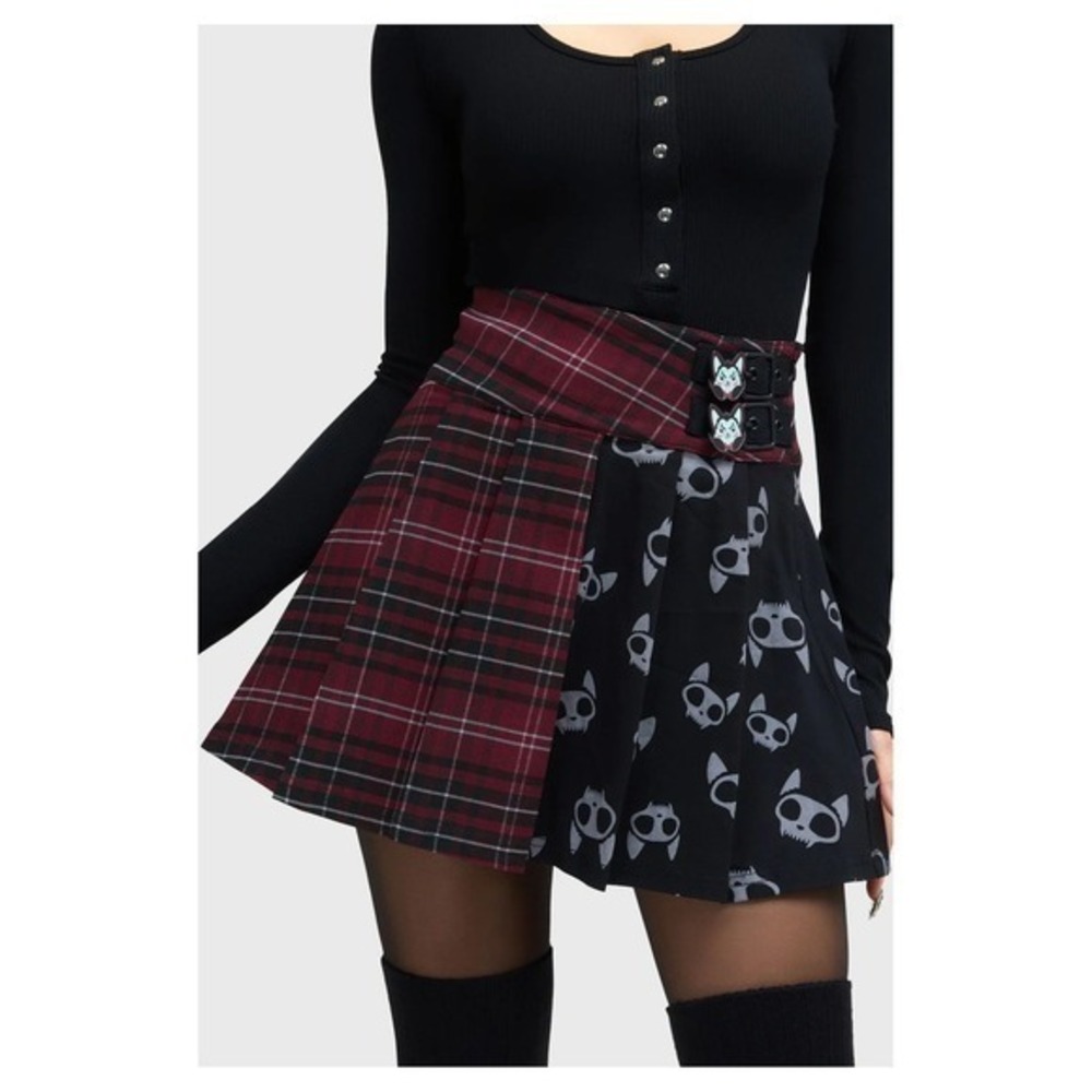 Killstar The vampurr plated mini skirt patchwork grunge‎